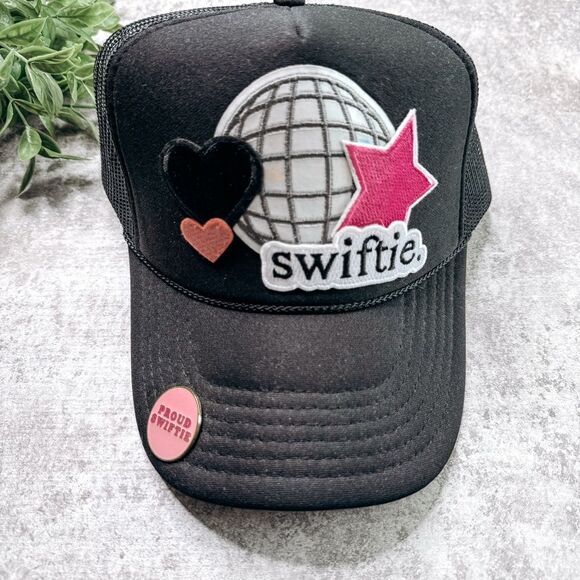 Custom Swiftie Black Trucker Hat - Picture 2 of 5